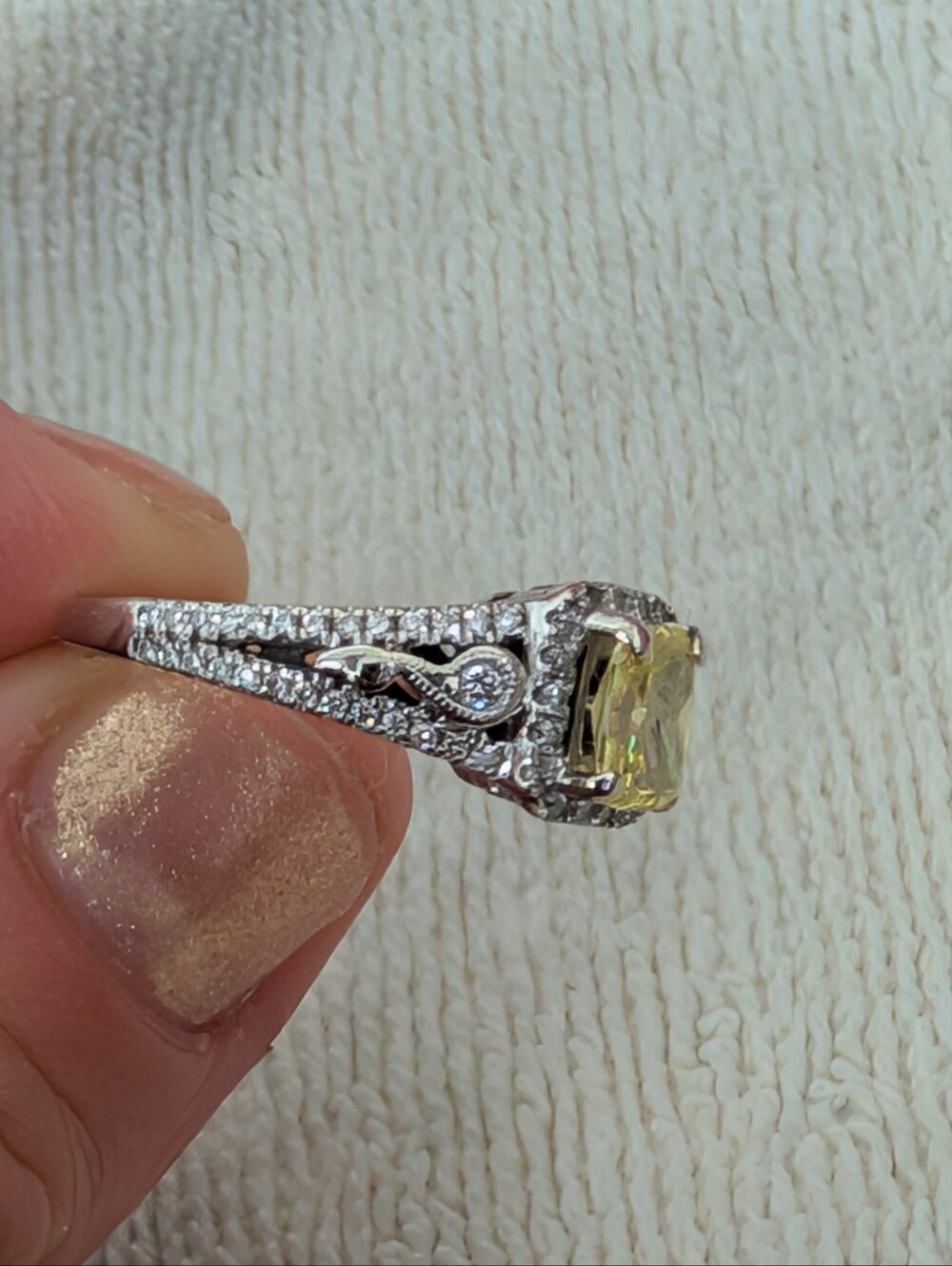 Canary Diamond Gabriel And Co. Engagement Ring - Picture 5 of 9